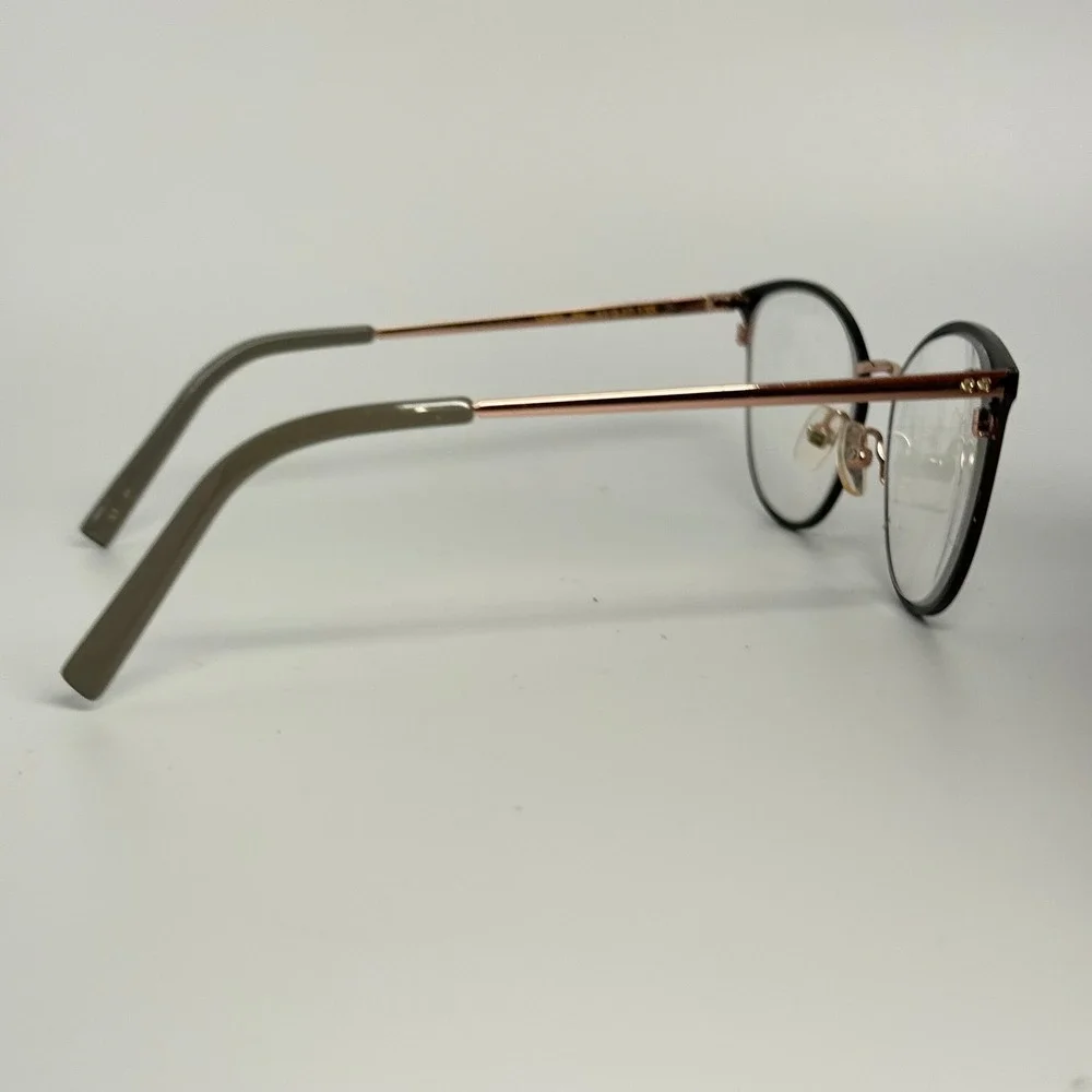 Vera Wang V550 BK Cat Eye Eyeglass Frames Black Rose Gold 51-17-135